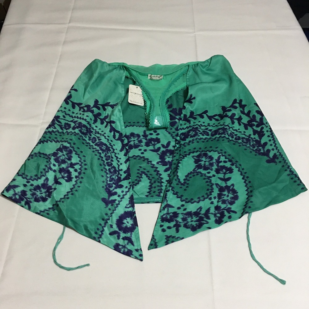 Free People Spellbound Strapless Bodysuit Medium Green Paisley NWT $68.00